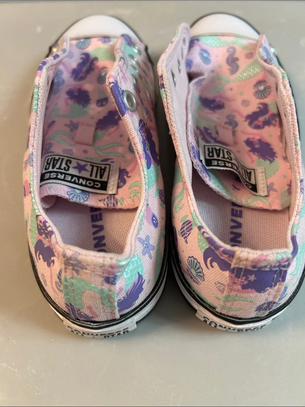 Converse Kids Pink Purple Mermaid Slip-On Sneakers